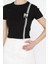 Kadın Bisiklet Yaka Baskılı Crop Top Tişört P-00016111 3
