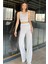 Kadın Sıfır Kol Crop Top Bluz Pantolon Ikili Takım P-00016085 1