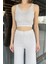 Kadın Sıfır Kol Crop Top Bluz Pantolon Ikili Takım P-00016085 4