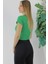 Ön Büzgülü Crop Bluz Yeşil - 1293.33 2