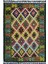 Yün Iplikten El Dokuma Renkli Afgan Kilim 83 x 116 cm (0.96 M²) 1