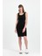 Kadın Mini Bodycon Kolsuz Siyah Elbise 2