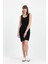 Kadın Mini Bodycon Kolsuz Siyah Elbise 3
