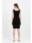 Kadın Mini Bodycon Kolsuz Siyah Elbise 5