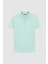 Regular Fit Mint %100 Pamuklu Uzun Ömürlü Kıvrılmaz Polo Yaka Nakışlı T-Shirt 4HC14ORT51000 5