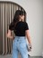 Teddy Bear Nakışlı Crop T-Shirt 4