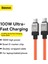 Coolplay Serisi Hızlı Şarj Kablosu Type-C To Type-C 100W 1 Metre Turuncu 3