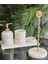 Asude- Gold Top Detaylı Beyaz Mermer Banyo Seti- 5 Parça 1