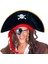 Yetişkin Boy Kadife Kaptan Jack Sparrow Korsan Şapkası ve Plastik Korsan Göz Maskesi 1