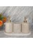 Bej Mermer Set Sıvı Sabunluk- Süngerlik-4 Parça 3