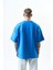 Erkek Respire Yazı Detaylı Oversize T-Shirt Bebe Mavi 3