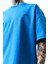 Erkek Respire Yazı Detaylı Oversize T-Shirt Bebe Mavi 4
