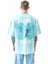 Erkek None Three Baskılı Oversize T-Shirt Bebe Mavi 1
