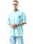 Erkek None Three Baskılı Oversize T-Shirt Bebe Mavi 2