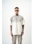 Erkek Res Studio Yazılı Oversize T-Shirt Ekru 1