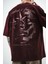 Erkek Divided Personas Baskılı Yıkamalı Oversize T-Shirt Bordo 4