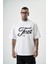 Erkek Trust Yazılı Oversize T-Shirt Siyah 1