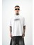 Erkek Try To Pray Nakışlı Oversize T-Shirt Füme 2