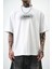 Erkek Try To Pray Nakışlı Oversize T-Shirt Füme 4