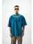 Erkek Ephemeral Baskılı Yıkamalı Oversize T-Shirt Mor 2