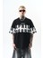 Erkek Orpheus Baskılı Oversize T-Shirt Siyah 1