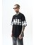 Erkek Orpheus Baskılı Oversize T-Shirt Siyah 2