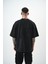 Erkek R Nakışlı Yıkamalı Oversize T-Shirt Bordo 1