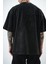 Erkek R Nakışlı Yıkamalı Oversize T-Shirt Bordo 4