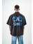 Erkek 22 Baskılı Yarım Fermuarlı Oversize T-Shirt Bej 1