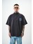 Erkek 22 Baskılı Yarım Fermuarlı Oversize T-Shirt Bej 2