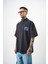 Erkek 22 Baskılı Yarım Fermuarlı Oversize T-Shirt Bej 3