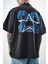 Erkek 22 Baskılı Yarım Fermuarlı Oversize T-Shirt Bej 4