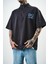 Erkek 22 Baskılı Yarım Fermuarlı Oversize T-Shirt Bej 5