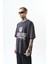 Erkek Unfortunately Baskılı Oversize T-Shirt Bej 2