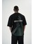 Erkek Res'cue Baskılı Oversize T-Shirt Siyah 1