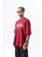 Erkek California Baskılı Oversize T-Shirt Bordo 1