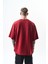 Erkek California Baskılı Oversize T-Shirt Bordo 2