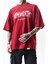 Erkek California Baskılı Oversize T-Shirt Bordo 3