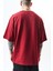 Erkek California Baskılı Oversize T-Shirt Bordo 4