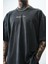 Erkek Eyes Baskılı Yıkamalı Oversize T-Shirt Siyah 4