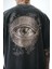 Erkek Eyes Baskılı Yıkamalı Oversize T-Shirt Siyah 5