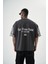 Erkek Far From Basic Baskılı Oversize T-Shirt Füme 1