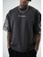 Erkek Far From Basic Baskılı Oversize T-Shirt Füme 5