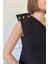Tek Omuz Çıtçıtlı Bluz- Siyah 2