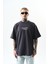 Erkek Memory Baskılı Oversize T-Shirt Füme 2