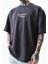 Erkek Memory Baskılı Oversize T-Shirt Füme 4