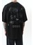 Erkek Eyes Baskılı Oversize T-Shirt Siyah 4