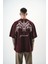 Erkek Ephemeral Baskılı Yıkamalı Oversize T-Shirt Mor 1