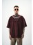 Erkek Ephemeral Baskılı Yıkamalı Oversize T-Shirt Mor 2