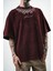Erkek Ephemeral Baskılı Yıkamalı Oversize T-Shirt Mor 5